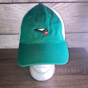 Mens Platinum Series Green & White Adjustable Cap with Indian Logo